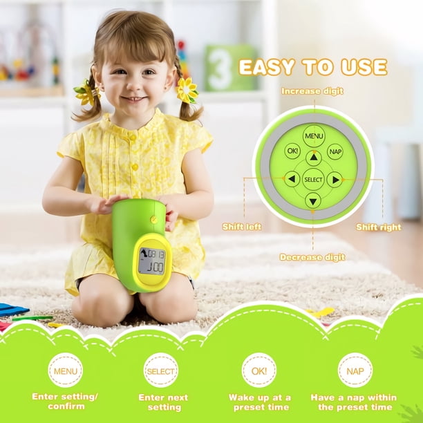 Réveil Lumineux pour Enfants Cute Ampoule Réveil Creative Lampe de Chevet Veilleuse Programmable Fonction Snooze Wake Up Réveil pour Filles Garçons Ecoliers Rose