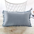 thumbnail image 3 of Coofit Jeter Housse de Coussin Velours: 2PCS Pompon Housse de Coussin Décoration de la Maison, 3 of 7