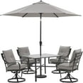 thumbnail image 4 of Hanover Lavallette 5-Piece Adult Modern Steel All Weather Dining Furniture Set Silver Linings, 4 of 15
