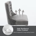 thumbnail image 4 of EHANCIS Luxury Velvet Wingback 2-Seat Dining Bench, Diamond Button Tufted Upholstery, Silver Stainless Steel Legs, Modern Decorative Seating for Dining Room, Kitchen and Entryway,Gray, 4 of 7