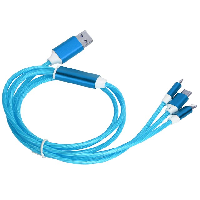 Cable de carga que fluye 3 en 1 Cable de carga multiusb 3 en 1 cable de carga multiusb Cable de carga multiusb 3 en 1 Cable de carga que fluye LED para IOS/Tipo C/Micro puerto