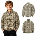 thumbnail image 3 of JAJAHO Kids Boys Leopard Neck Sweatshirt Quarter Zip Pullover Long Sleeve Sweatshirts 2-14Y, 3 of 6