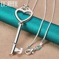 thumbnail image 1 of Aoxiang-collar con colgante de llave de corazón de Plata de Ley 925, cadena de serpiente de 16-30 pulgadas para mujer, joyería de compromiso a la moda, 1 of 2