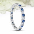 thumbnail image 3 of HeartsAndYou 2ct Natural Sapphire Diamond Wed Band Full Eternity Milgrain 14k REAL White Gold, 3 of 9