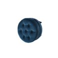 thumbnail image 4 of Ottoman Rond Capitonné Accents Clous Satin Turquoise, 4 of 9