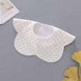 thumbnail image 4 of Baby Cotton Bibs Boys Girls Drool Bibs Infant Apron 360° Rotate Cute Bandana Teething Feeding Newborn Saliva Towel, Yellow, 4 of 4