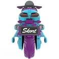 thumbnail image 3 of HONGLONG Ride on Toys 12V Electric Motorcycle for Kids 2-4 Years, Ride on Motorcycle w/Training Wheels, LED Lights, Music, Blue Purple, 3 of 8