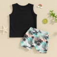 thumbnail image 3 of Bagilaanoe 2pcs Toddler Baby Boy Shorts Set Letter Print Sleeveless Tank Tops + Shorts 6M 12M 18M 24M 3T Kids Casual Summer Clothes, 3 of 6