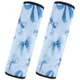thumbnail image 2 of 2 Pcs Seat Belt Strap Covers Pad for Car Soft Flannel Car Seat Belt Shoulder for All Cars Blue Bows and Ribbons, 2 of 8