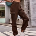 thumbnail image 7 of Lmnyox Loose Cargo Pants for Women Wide Leg Elastic Waist Trousers with Pocket Summer Hiking Workout Lounge Pants, 7 of 7