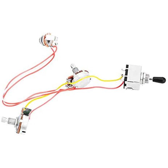 Faisceau de Câblage de Guitare Pré-Câblé Boîte Chromée 3 Voies Interrupteur à Bascule Pots 500K pour Guitare Électrique LP avec 2 Humbuckers