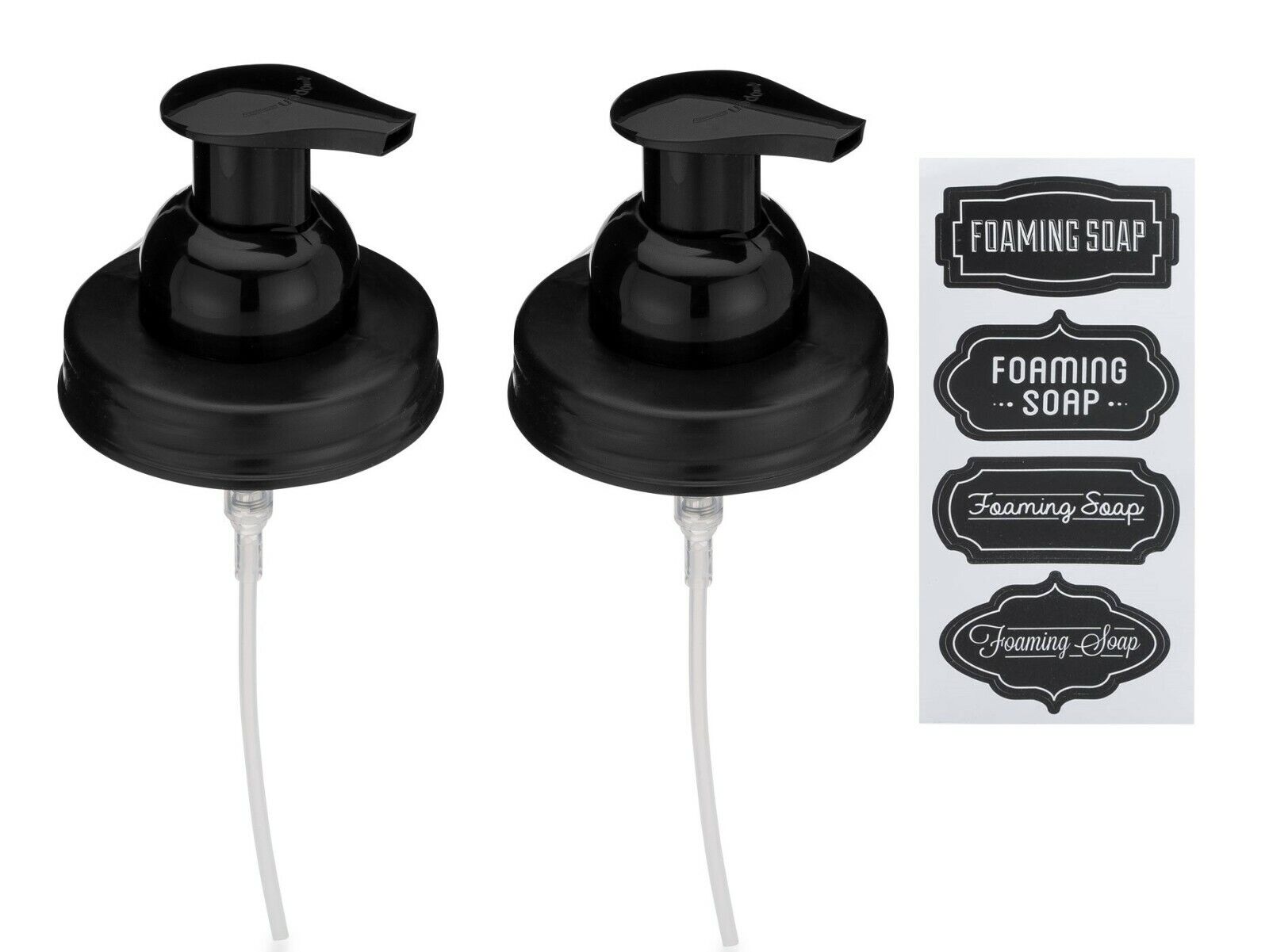 Products Mason Jar Foaming Soap Dispenser Lids Black Two Pack