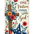 thumbnail image 4 of Floral Design Cross Christian Patriotism Banner Symbolic Elements Festival Decoration for Religious Event Indoor Display Church Decor, 4 of 7