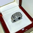 thumbnail image 4 of Lab Created Diamond Men's Wedding Band Ring 3 Ct Round 14k White Gold Plated Silver, 4 of 4