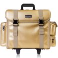 thumbnail image 2 of SHANY Makeup Artist Soft Rolling Trolley Cosmetic Case with Free Set of Mesh Bag Makeup Organizer - Travel Rolling Makeup Bag - Gold Medal, 2 of 5