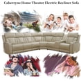 thumbnail image 6 of AYCP Power Recliner Sofa Sectional Couches with LED Light for Living Room,Leather Reclining Corner Sectional Sofa with 2 Recliner Seats,Cup Holder,Storage Console for Home Theater Seating, Paddy, 6 of 6