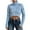 1-Blue, variant on Women's Casual Long Sleeve Turtleneck Sweaters Tops Cropped Womens Grey Sweaters Warm Womens Fall Clothes