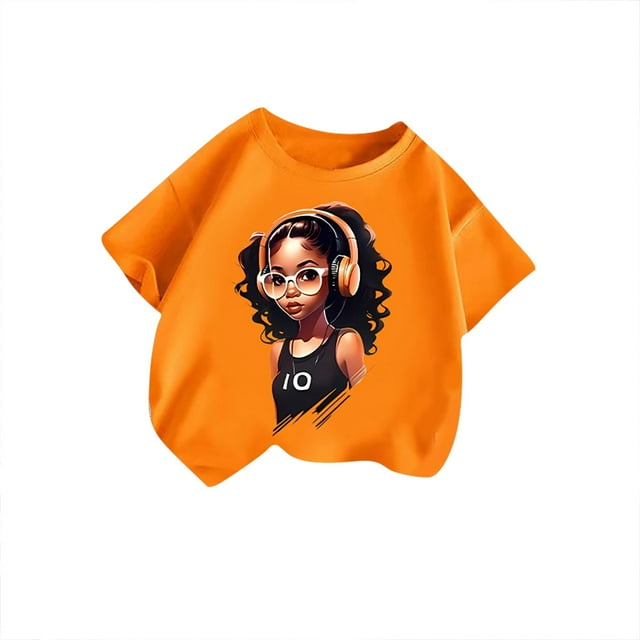 T-shirt Graphique Mignon à Col Rond et Manches Courtes pour Filles, T-Shirt Décontracté d'Été, Hauts Réels pour Filles, T-Shirt pour Enfants, T-Shirt de Soccer pour Filles 18, Vêtements pour Filles Grande Taille, T-Shirt pour Filles Taille 4t