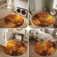 thumbnail image 5 of Round Area Rugs 4Ft, Fall Pumpkins Non-Slip Washable Circle Rugs Carpet, Farmhouse Country Maple Leaves Orange Indoor Outdoor Rug Floor Mats Throw Runner for Bedroom Living Room Bathroom, 5 of 8