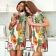 thumbnail image 4 of Easygdp Hawaiian Pineappl Camisón de manga corta para mujer, informal, estampado, 4 of 6