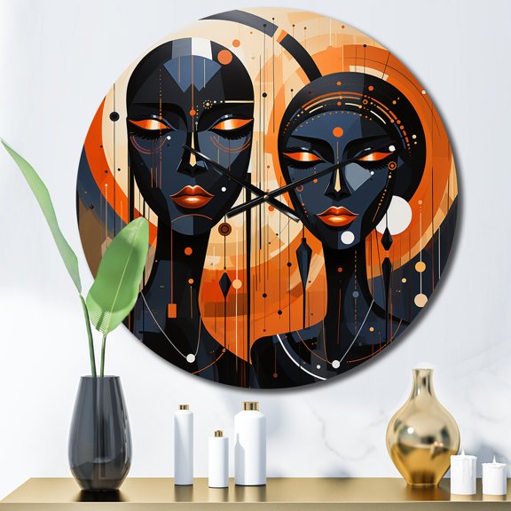 Designart "Afro Inspired Spirit I" African American Oversized Wall Clock