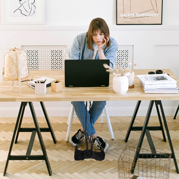 OUNONA 1Pc Black Foot Hanger for Office Desk with Comfortable Memory Foam Lining