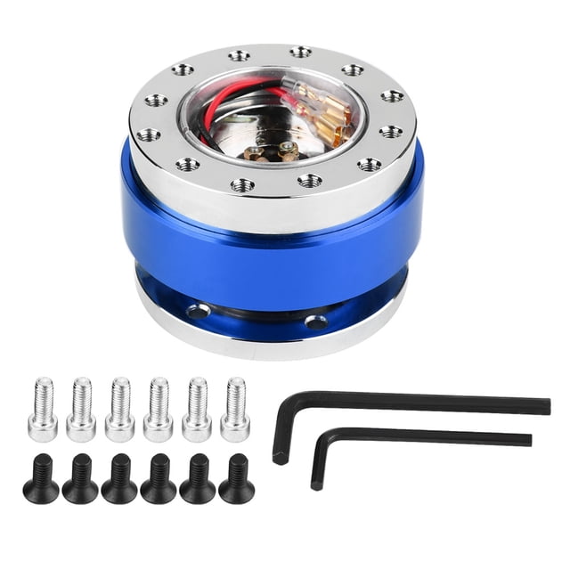 Kit de Liberación Rápida Ticfox Adaptador del Cubo del Volante del Coche con Tornillos Azul