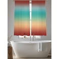 thumbnail image 4 of Burnt Orange Yellow Teal Ombre Sheer Curtains 72 Inch Length 2 Panels Set, Modern Gradient Abstract Art Voile Window Treatment Curtains Sheers Drapes for Bedroom/Living Room/Kitchen 52"x72"x2, 4 of 7