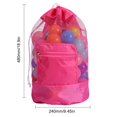 thumbnail image 3 of Bolso de hombro de playa para niños, mochila plegable de malla para juguetes de playa, sin bolas (rosa roja), 3 of 3
