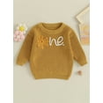 thumbnail image 3 of xiaxaixu Pull d'Automne pour Bébé Fille, Motif Fleur Lettre Manches Longues Col Rond Tricoté, 3 of 9