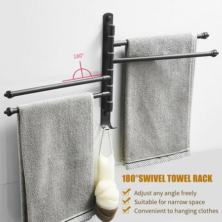 Swivel Out Towel Racks With Hooks 2 Bars 3 4 Foldable Arms Bath Hanger Wall Mount Bar Stainless Steel Holder Organizer For Bathroom Kitchen Canada - Wall Mounted Towel Shelf With Hooks Swivel Out Towel Racks With Hooks 2 Bars 3 4 Foldable Arms Bath Hanger Wall Mount Bar Stainless Steel Holder Organizer For Bathroom Kitchen Canada - Wall Mounted Towel Shelf With Hooks