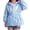 Blue, variant on Holographic Shiny Girls Windbreaker Iridescent Gradient Mid Length Hooded Zip Up Jacket Toddler Kids Holiday Fashion Coats ﻿