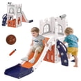 thumbnail image 1 of Qaba 5 in 1 Toddler Slide for Kids Aged 1-3 Years Indoor Use, Orange, 1 of 10