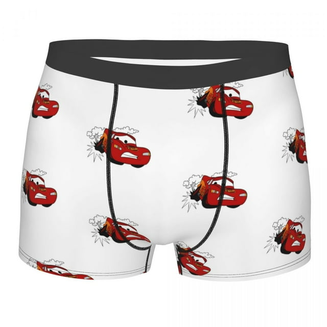 Custom Lightning McQueen Underwear Men Breathable Cars Cartoon Boxer Briefs Shorts Panties Soft Underpants For Homme