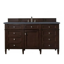James Martin Vanities 60" Burnished Mahogany Single Vanity w/ 3 CM Charcoal Soapstone Quartz Top