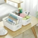 thumbnail image 4 of Juego de 4 Cestas de Almacenamiento de Plástico Blanco, Cesta de Almacenamiento de Plástico, Cesta de Plástico con Asa para Armarios Apilables, Cocina, Dormitorio, Baño, Oficina, 19x13,5x7,5cm Blanco, 4 of 5