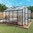 thumbnail image 5 of 8x10 FT Polycarbonate Greenhouse, Heavy Duty Aluminum Frame Walk-in Greenhouse for Backyard Gardening, Stable for All Seasons, 5 of 12