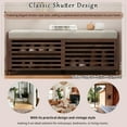 thumbnail image 5 of Furvclv Shoe Storage Bench, Farmhouse Distressed Shutter Entryway Bench With Acacia Veneer, Sliding Door Design, Shoe Storage Chest For Entryway, Living Room, 5 of 9