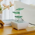 thumbnail image 1 of EPEECEHOMIE 5.5x5.5x8.27 Inch Zen Tabletop Fountain with LED Lights & Acrylic Diamonds - USB-Powered Ceramic Glass Water Feature for Office Desk, Home Decor Relaxation, 1 of 7