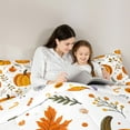 thumbnail image 4 of Manfei Orange Pumpkin Bedding Comforter Set 7pcs,Rustic Farmhouse Cabin Queen Bedding Sets,Thanksgiving Day Queen Sheet Sets,Lightweight Room Decoration Reversible, 4 of 7