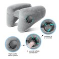 thumbnail image 5 of SunshineFace Neck Pillow for Travel Inflatable Airplane Pillow Comfortably Supports Head, Neck and Chin, Inflatable Travel Pillow with Soft Velour Cover and Portable Drawstring Bag (Grey), 5 of 8