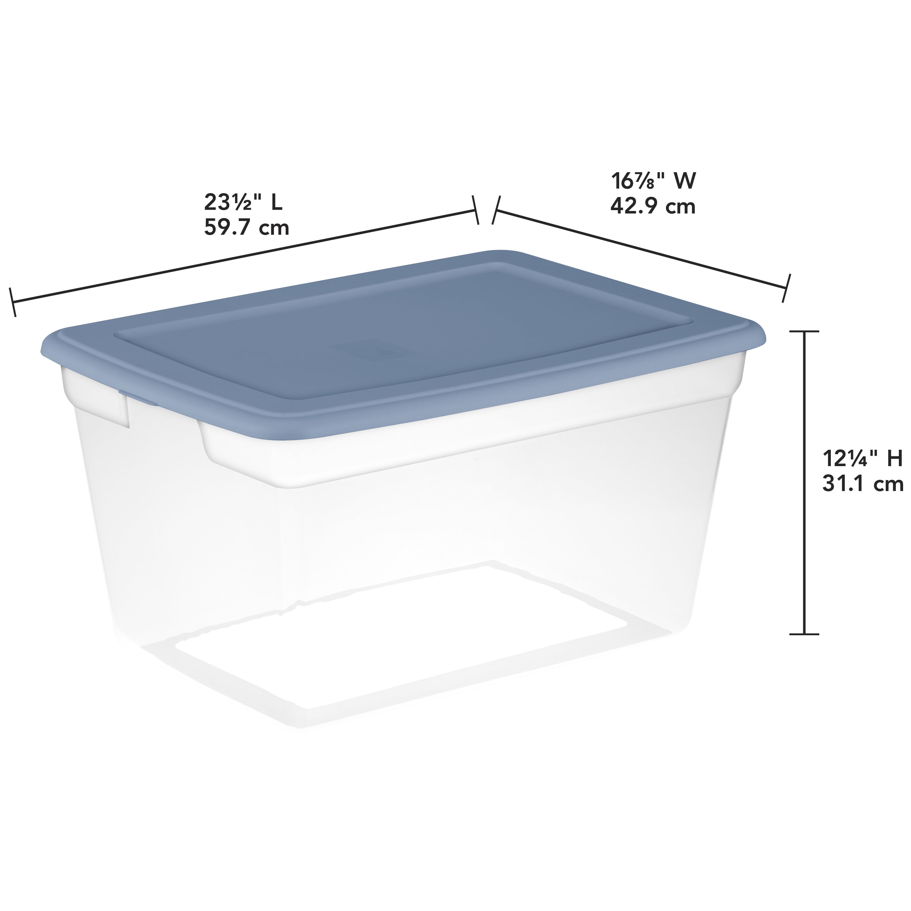 Sterilite Boîte de Rangement 55L, Bleu