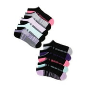 Athletic Works Girls Cushioned No Show Socks, 10-Pack, Sizes S (6-10.5) - L (4-10)