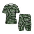thumbnail image 1 of Fotbe Green Snakeskin Pijama Estampada de 2 Piezas para Niños – Ropa de Dormir de Manga Corta Cómoda para Niños y Niñas, Camiseta y Shorts de Algodón-XX-Large, 1 of 6