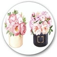 thumbnail image 2 of Designart - Flower Box With Peonies and Rose - Farmhouse Metal Circle Wall Art, 2 of 5