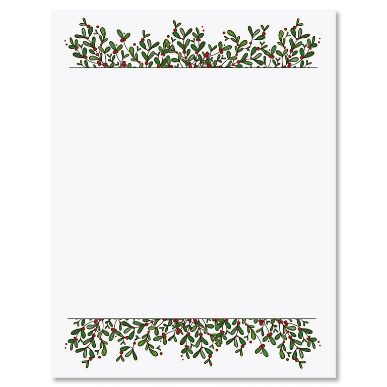 Christmas Letter Paper Black And White