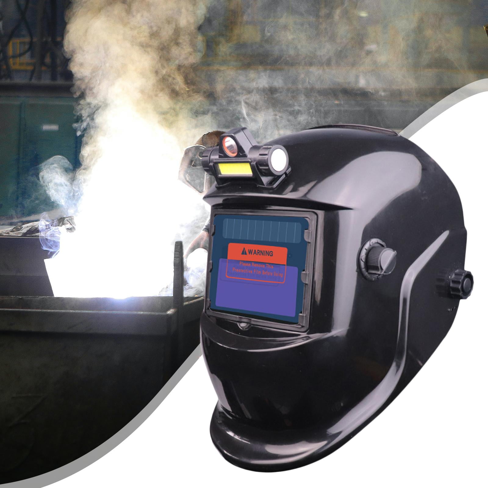 Nishiyuenyi Solar Auto Darkening Welding Helmet Large View Heat Resistant Face Protector for