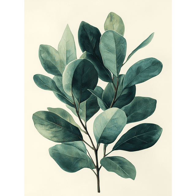 Qisvanset 12x16 Inch 2D Flat Framed Canvas Art, Sage Green Vintage Botanical Watercolor Nursery Home Wall Art