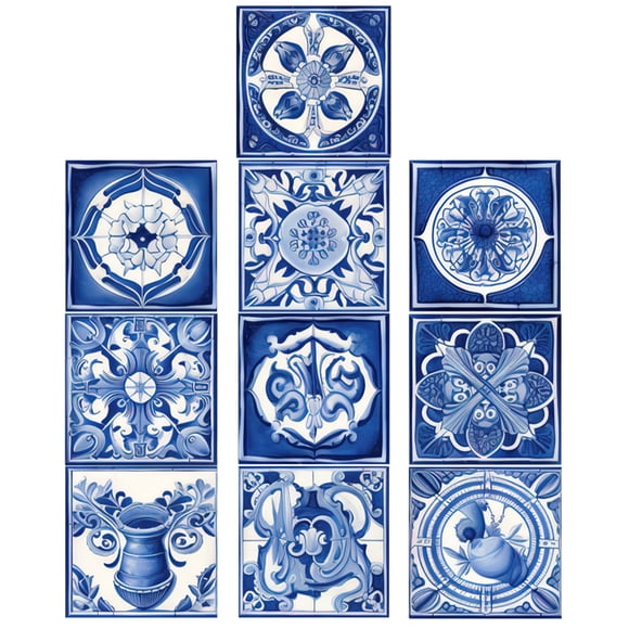 10pcs Floor Tile Sticker 20cm Stick And Peel Flooring Moroccan Theme Tile Decal Accessory