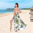 thumbnail image 6 of FORMRS Womens Beach Sarong Semi-Sheer Bikini Wrap Skirt Swimsuit Cover-ups, Retro Flower Print, 6 of 7